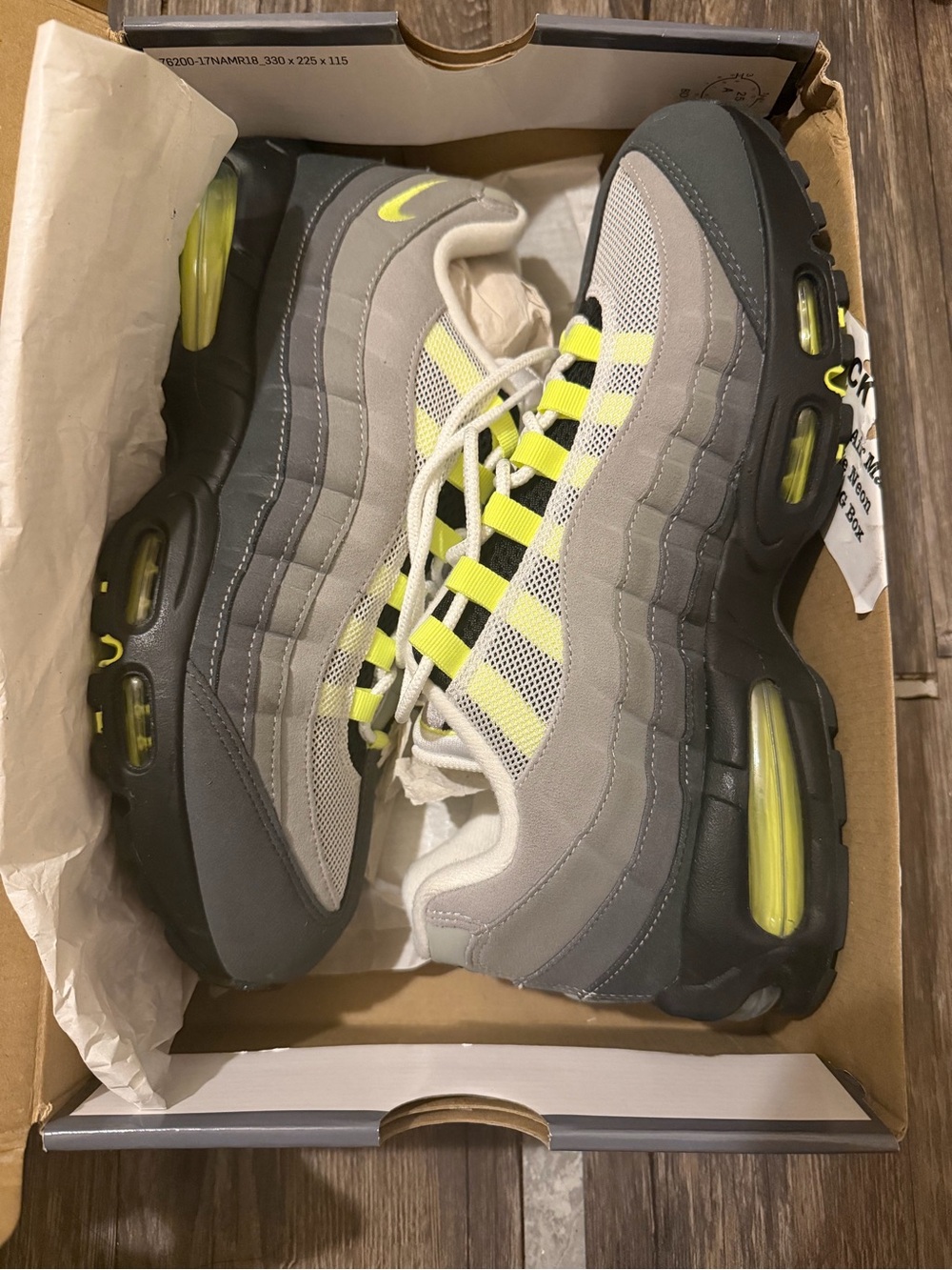 Nike Kids' Air Max 95 Sneakers - Grey and Volt